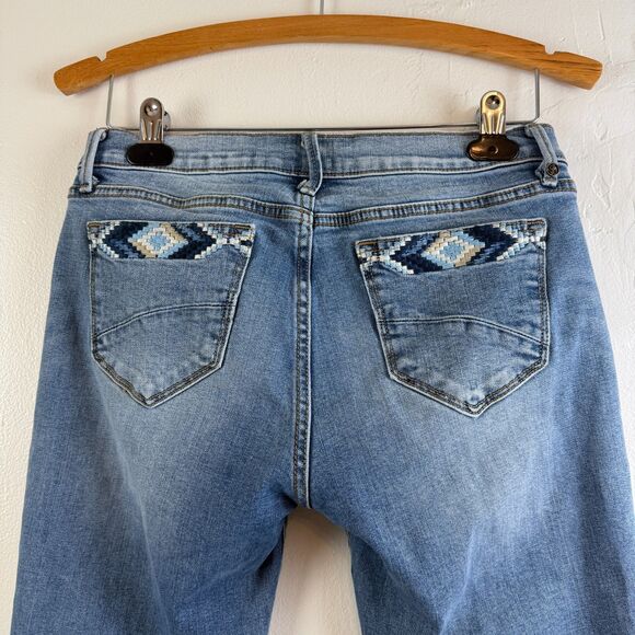 DRIFTWOOD Colette Embroidered Cropped Jeans Released Hemline Boho Women’s Sz 28 - Picture 6 of 13
